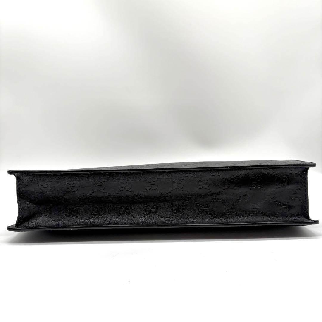 【極美品】GUCCI グッチ シマレザー GG ビジネスバッグ A4 ブラック