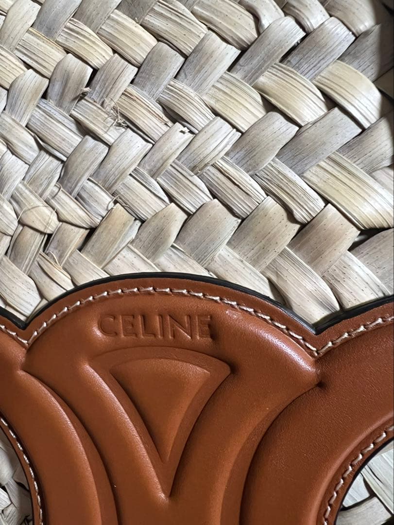 CELINE クラシック パニエ / ラフィア ＆ カーフスキン