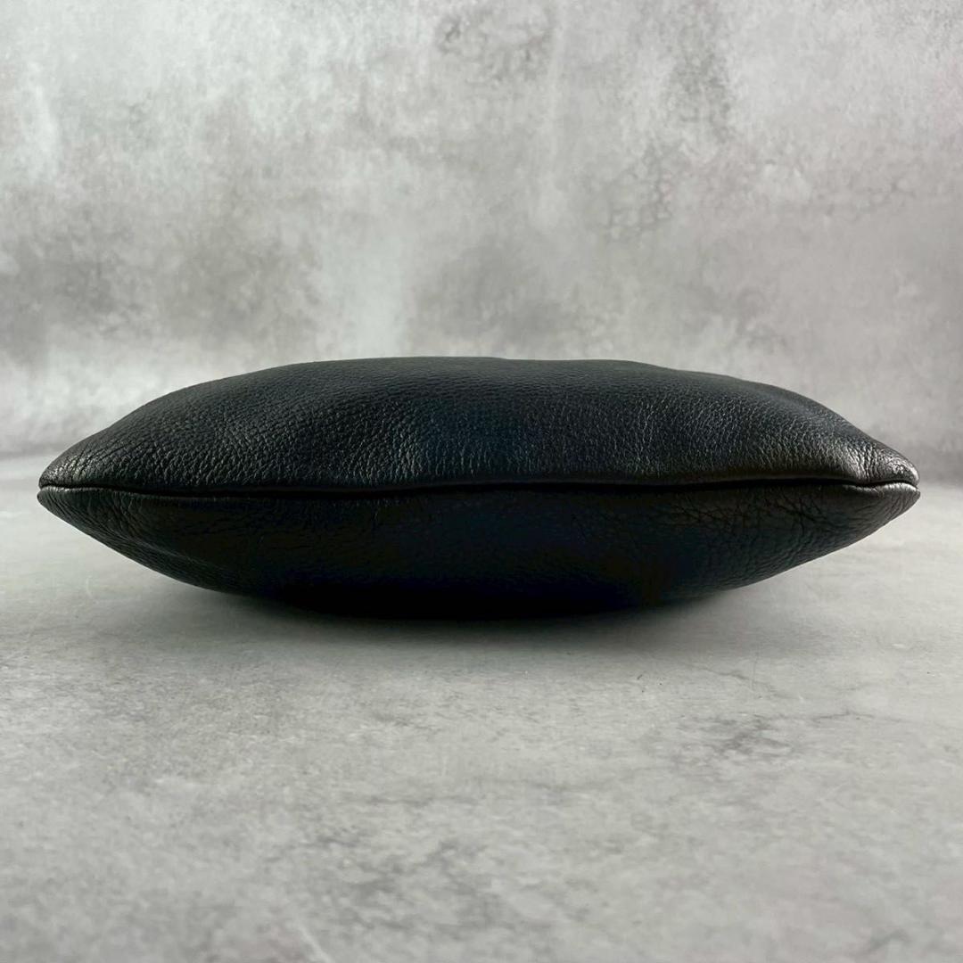 美品　トリーバーチ アマンダ　ブラック　レザー　ショルダーバッグ　グレインレザー