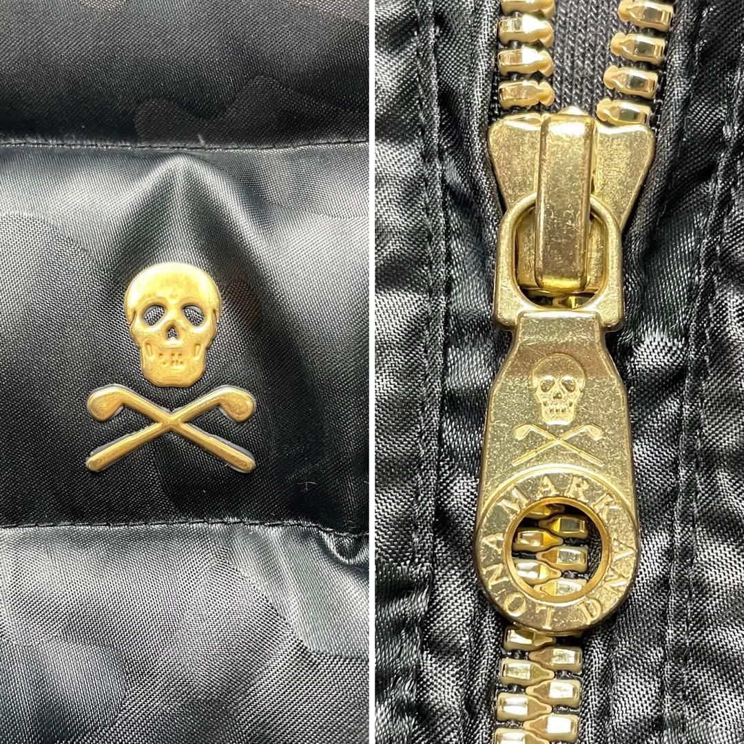 極美品 マークアンドロナ ダウンジャケット ナイロン切替 迷彩 スカル Wジップ