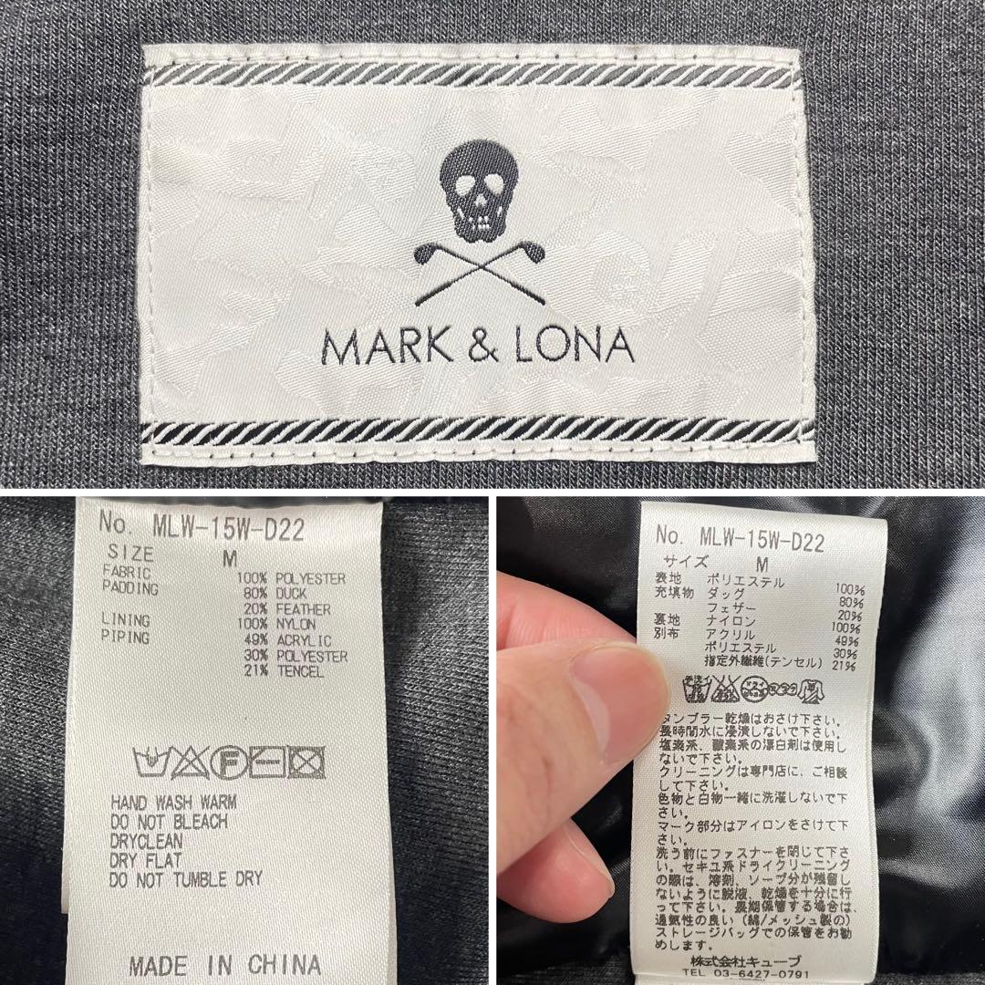 極美品 マークアンドロナ ダウンジャケット ナイロン切替 迷彩 スカル Wジップ