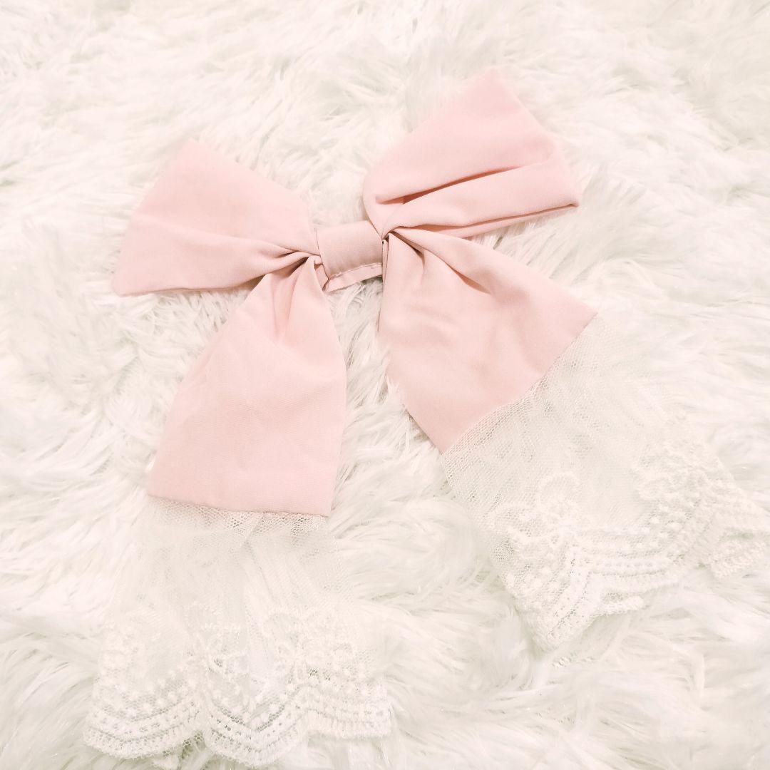 十字心結シリーズロリィタドレス ブラウス ワンピース 姫袖 甘ロリ ピンク