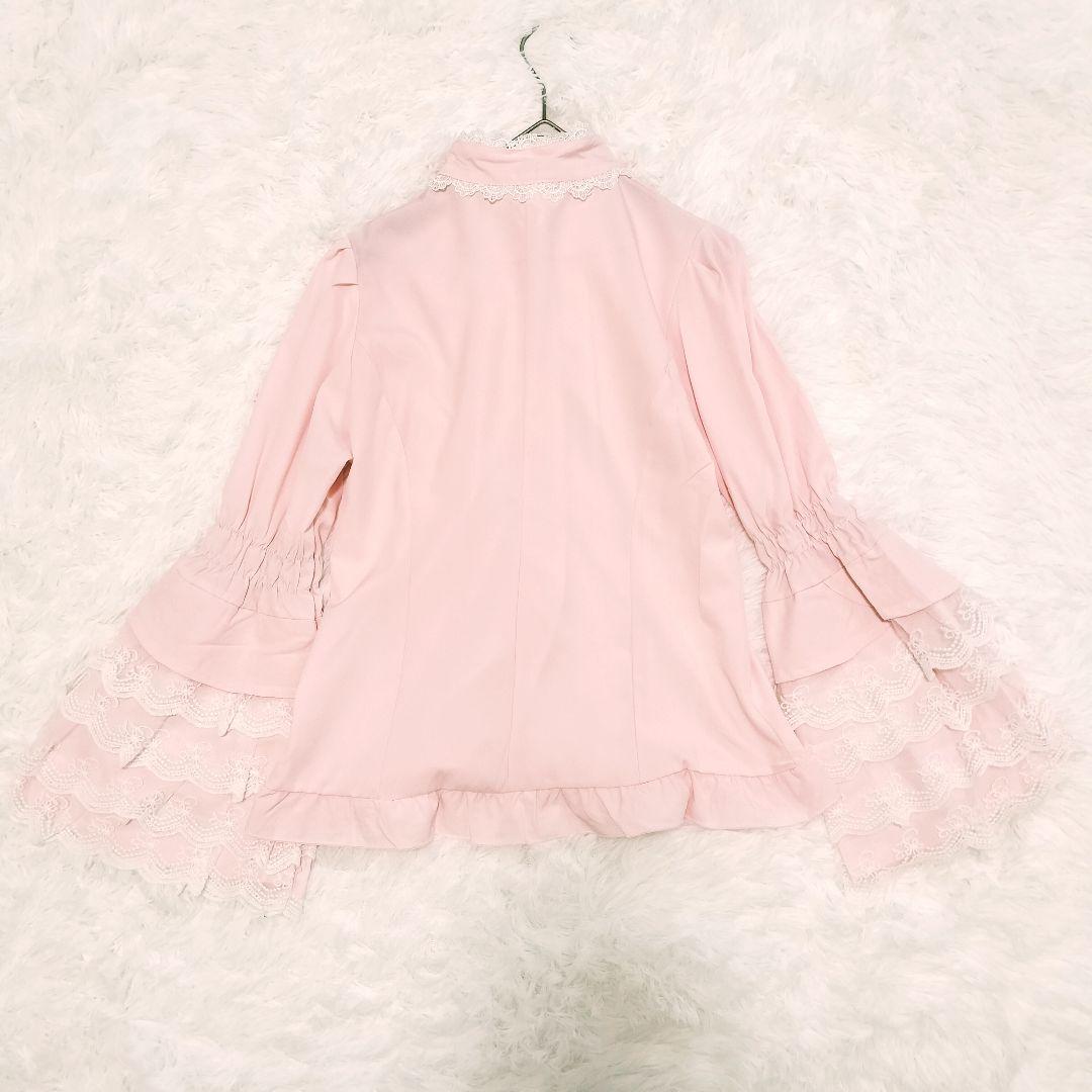 十字心結シリーズロリィタドレス ブラウス ワンピース 姫袖 甘ロリ ピンク