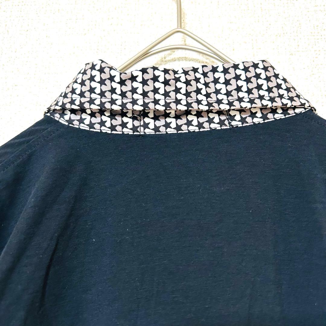 マークアンドロナ×Disney 半袖ポロシャツ 黒 グレー 背面ミッキー 刺繍