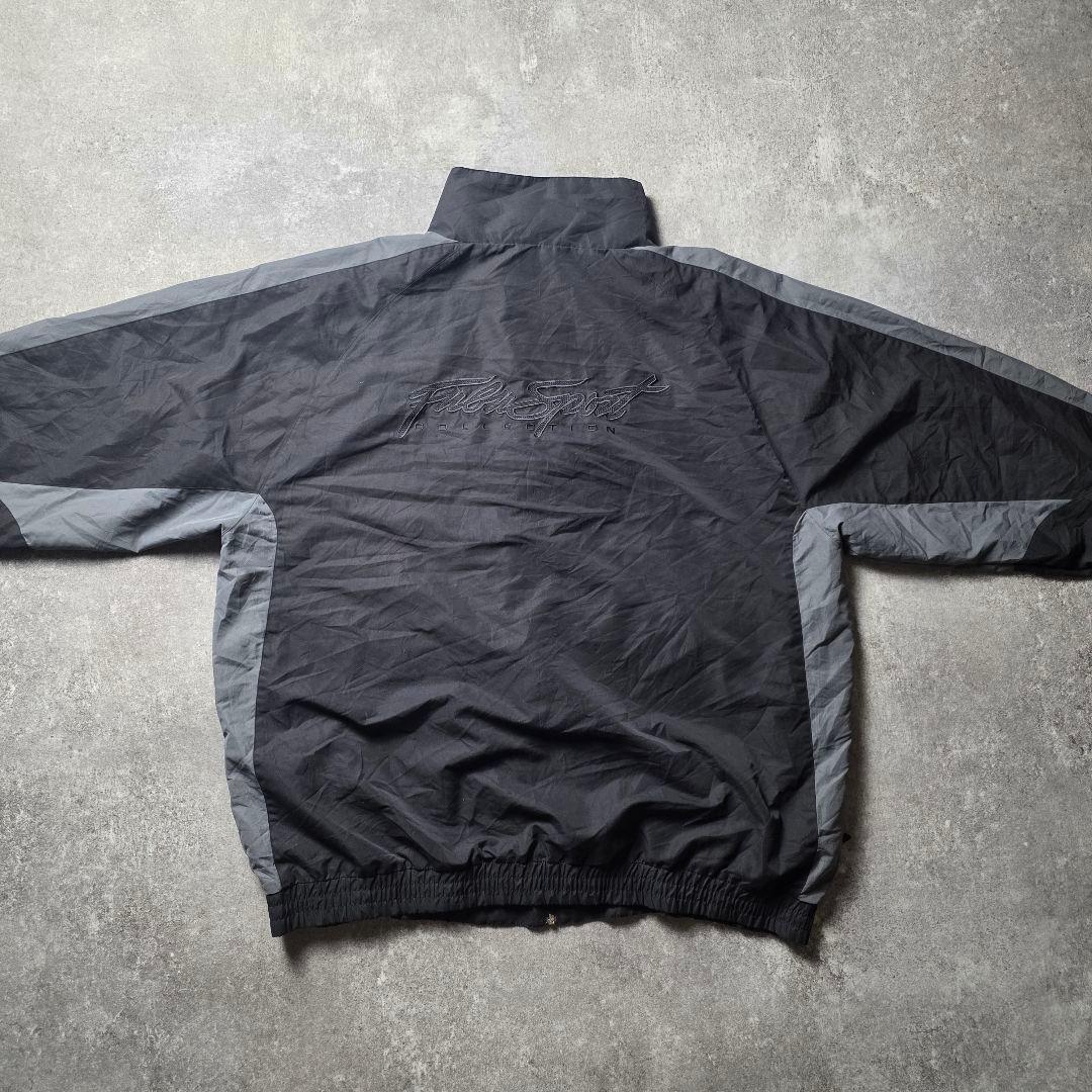 90sFUBUフブナイロンジャケットy2kヒップホップB系刺繍ロゴブラック黒XL