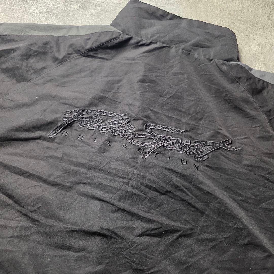 90sFUBUフブナイロンジャケットy2kヒップホップB系刺繍ロゴブラック黒XL