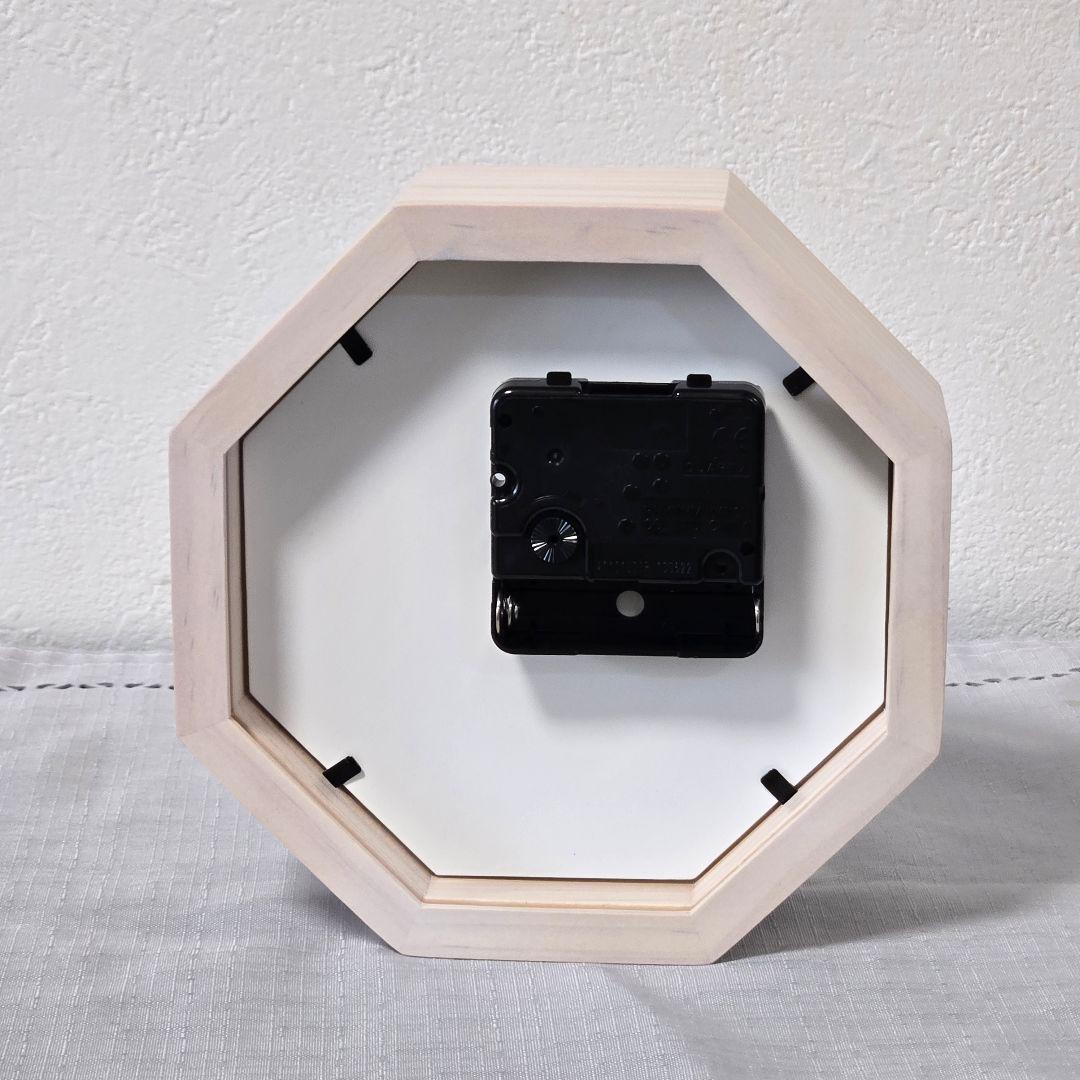 プリザーブドフラワー時計 八角形 ホワイト