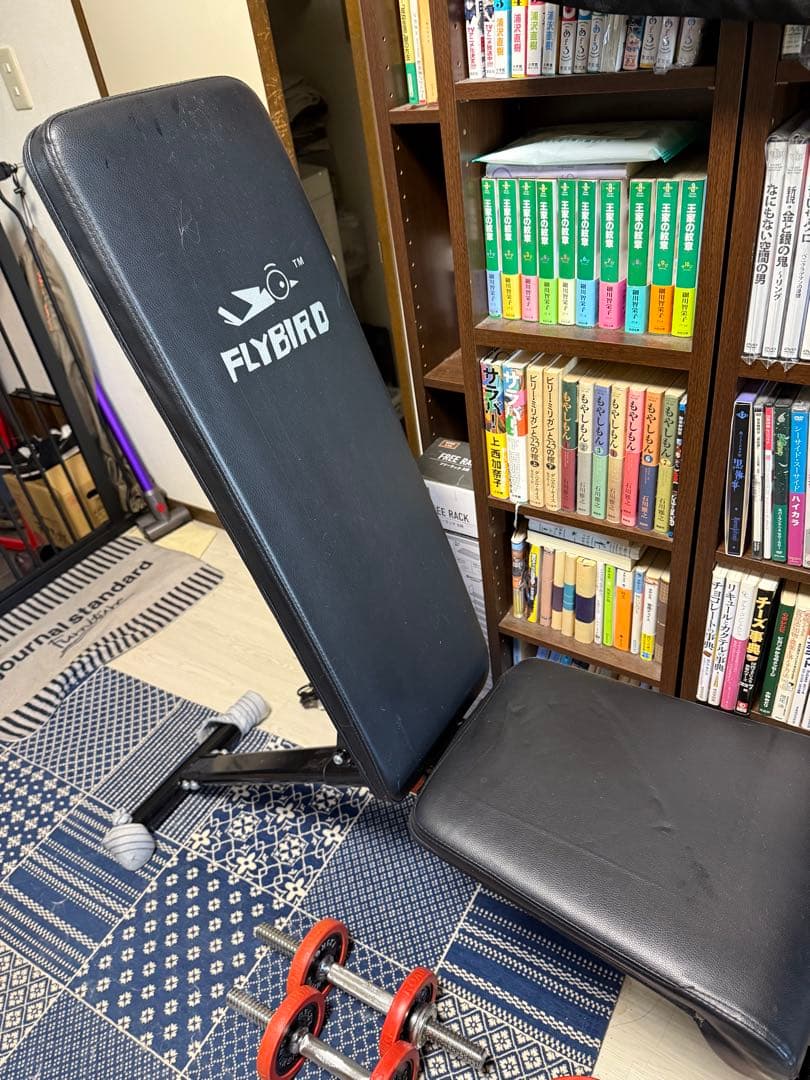 【手渡し限定】FLYBIRD 調整可能ベンチ台／アイロテック・ダンベルセット