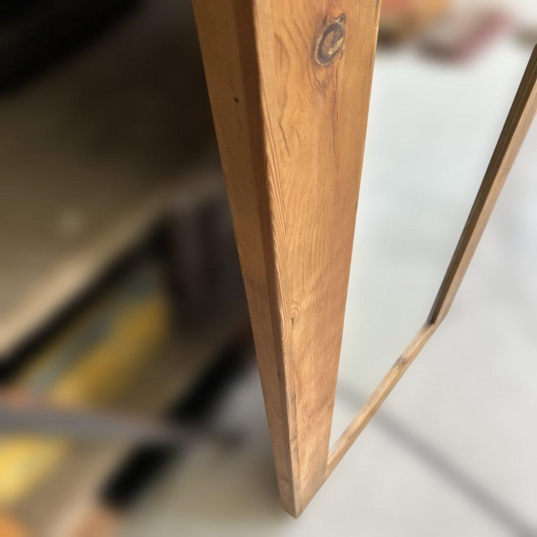 クラッシュゲート オクトミラー パイン古材 160cm 特大 姿見 全身鏡 無垢