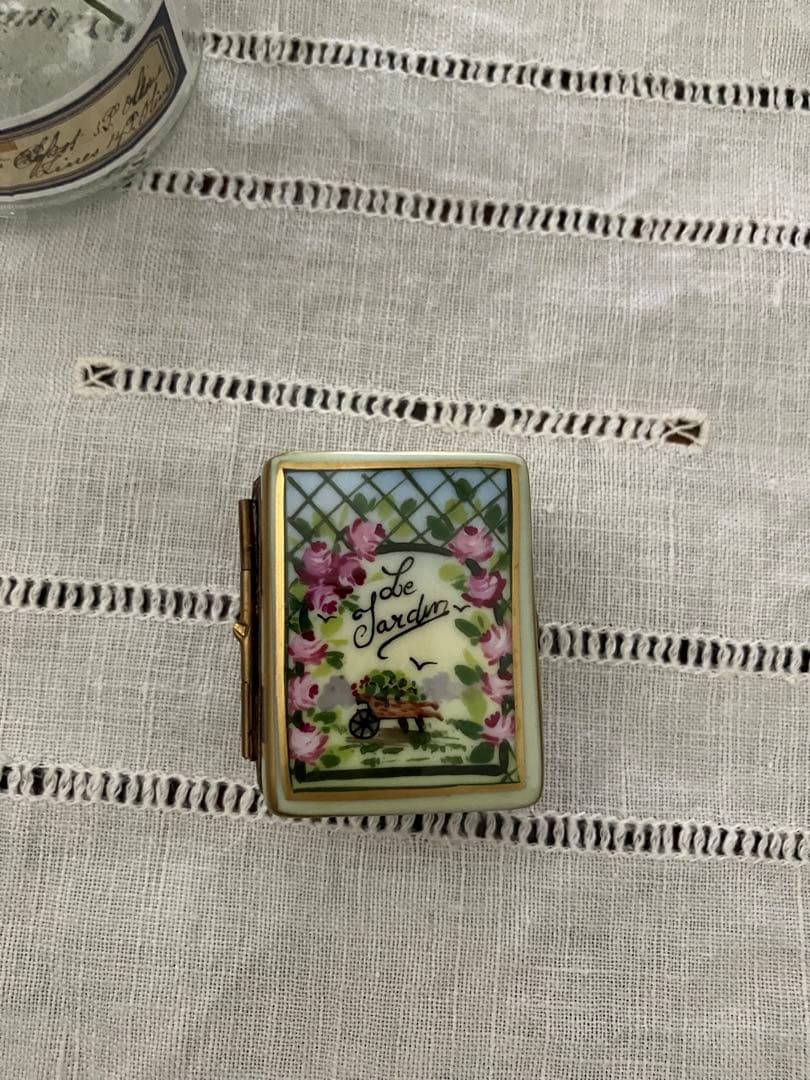 リモージュボックス アンティークガーデニングブック てんとう虫 フランス製 本