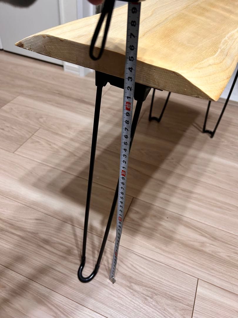 国産栓の木　折りたたみ机　一枚板　ハンドメイド