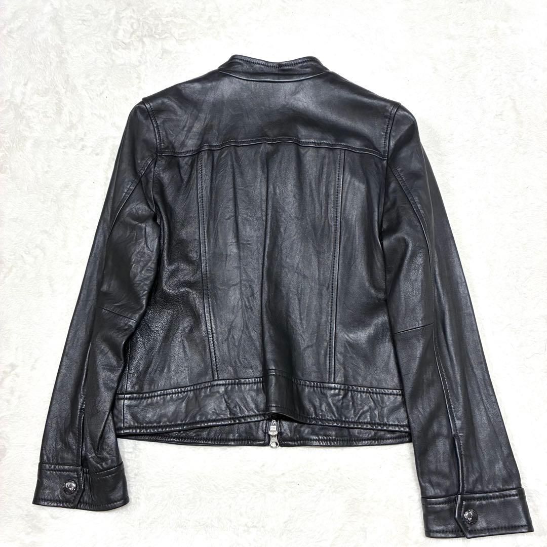 23区 羊革 レザージャケット ノーカラー ブラック 44 未使用タグ付
