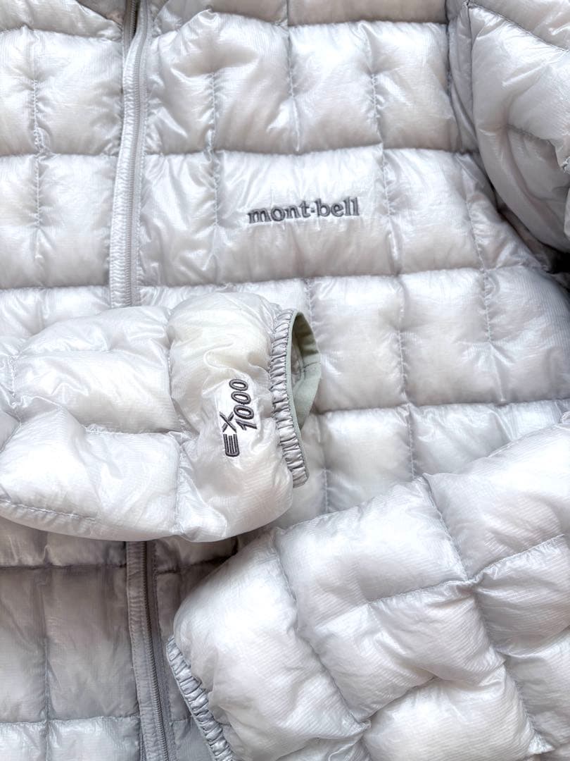 【モンベル完売品】　プラズマ1000ダウンジャケット　ライトグレー