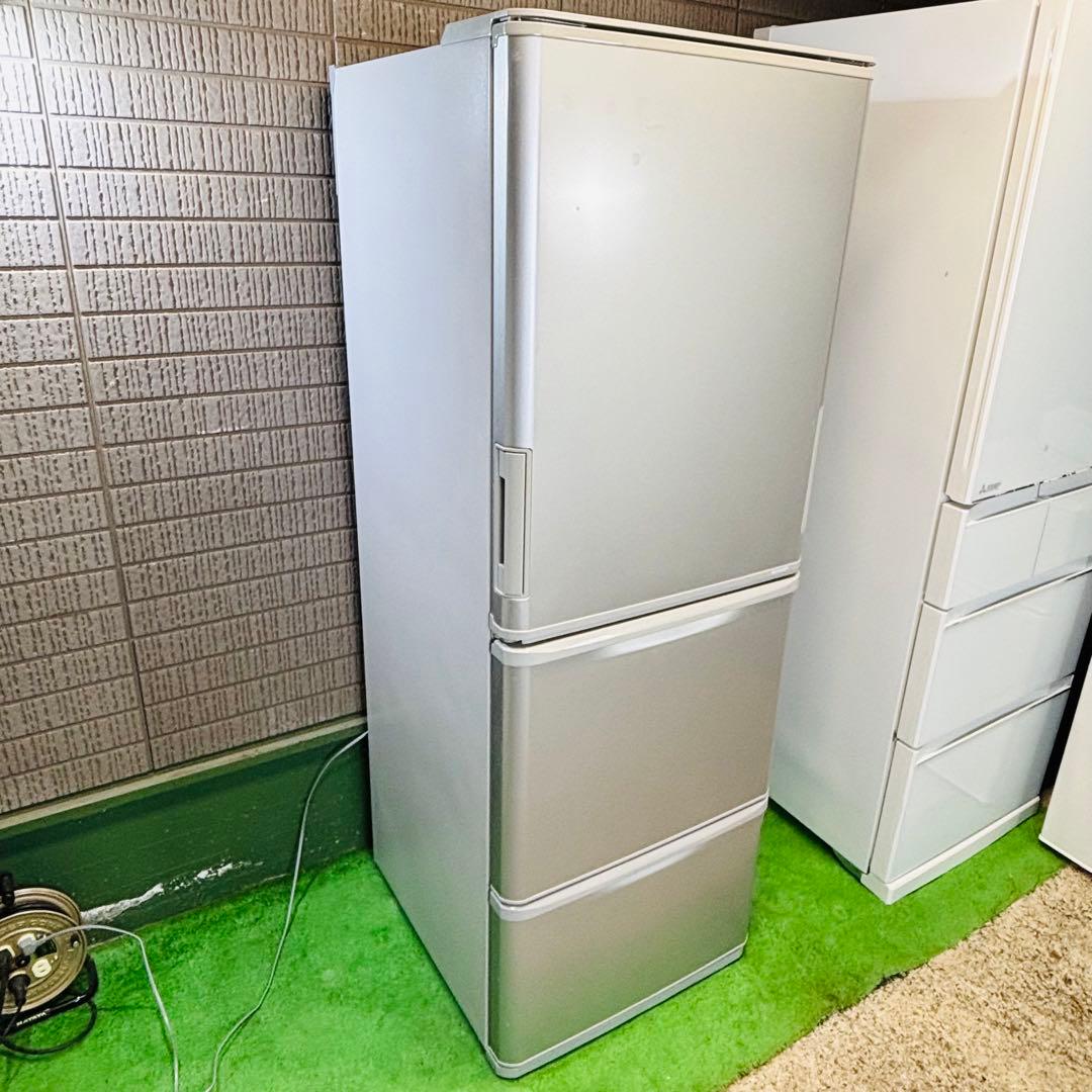 SHARP 350L 冷蔵庫 両開き ロータイプ 20年製【地域限定配送無料】