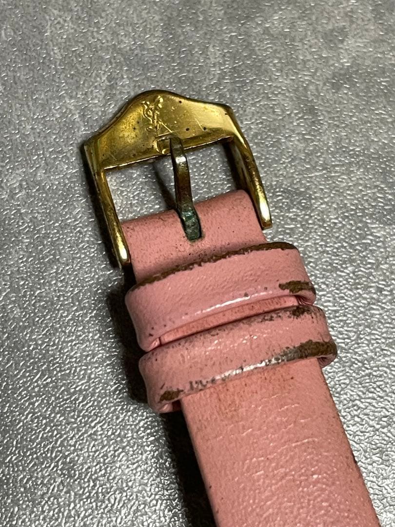 YSL ハート型ピンクレザー腕時計 (Junk-ジャンク)