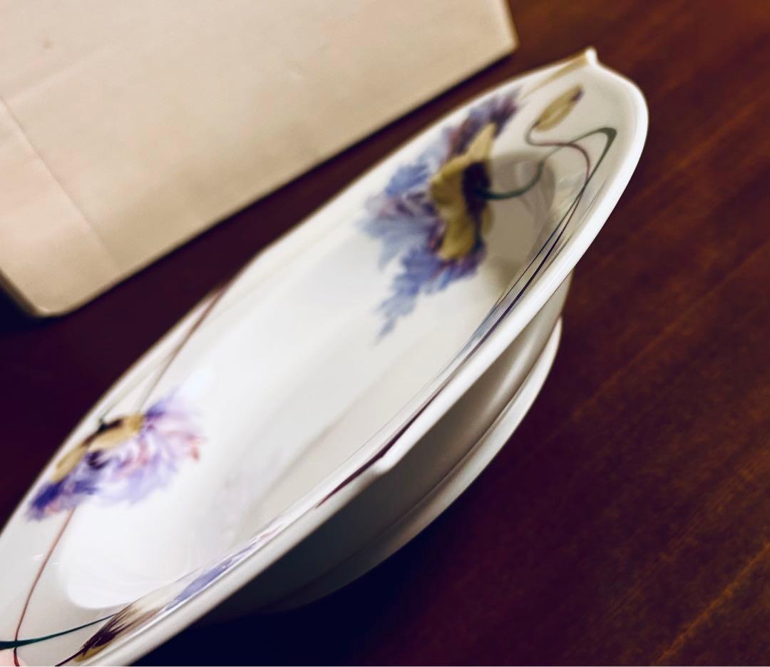 マイセン プレート　ユーゲント ラフラワー ケシ 　スープ皿 ディーププレート