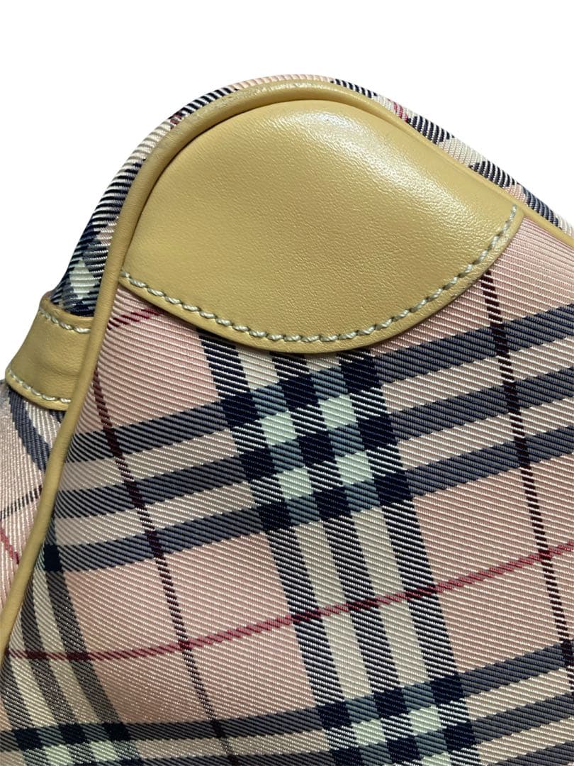 美品　BURBERRY バーバリー ミニボストン ノバチェック　ピンク