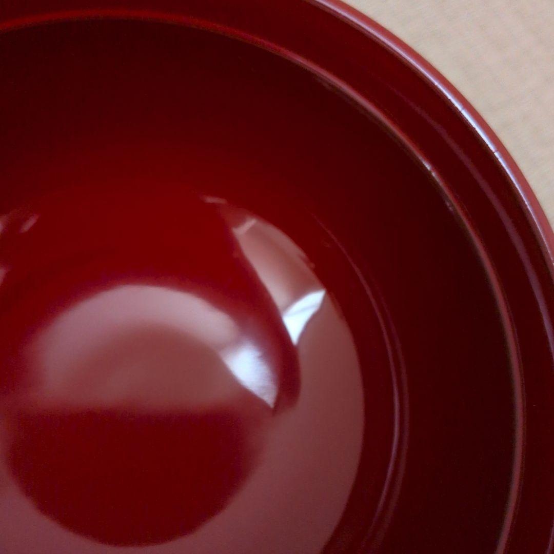 山中漆器　蓋付き椀　羽反雑煮椀　総朱漆金ライン　5客セット　新品未使用