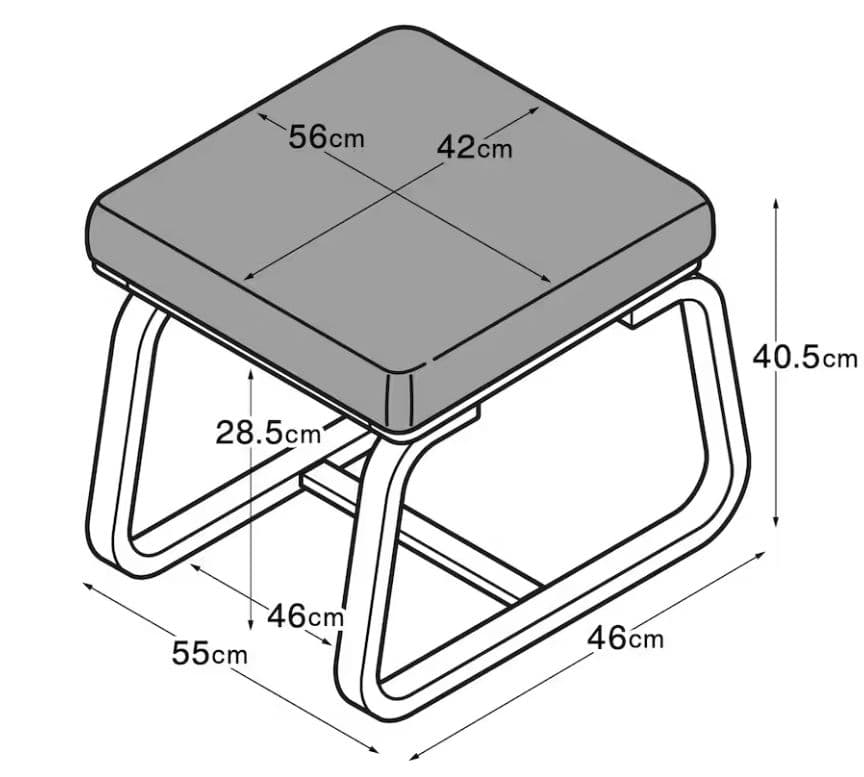 無印良品 リビングでもダイニングでもつかえる オットマン ライトグレー ×１脚①
