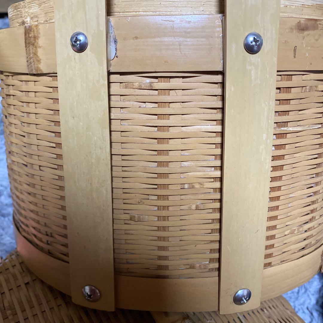 レトロ　竹細工♡ 竹籠　蓋付き　工芸品　バスケット　竹細工