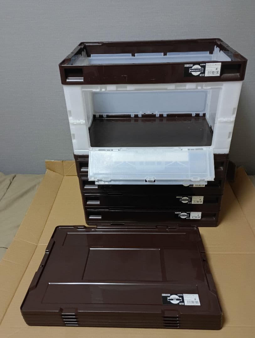 中古⑤　5個セット　折りたたみコンテナ　50L 長辺扉付　蓋あり