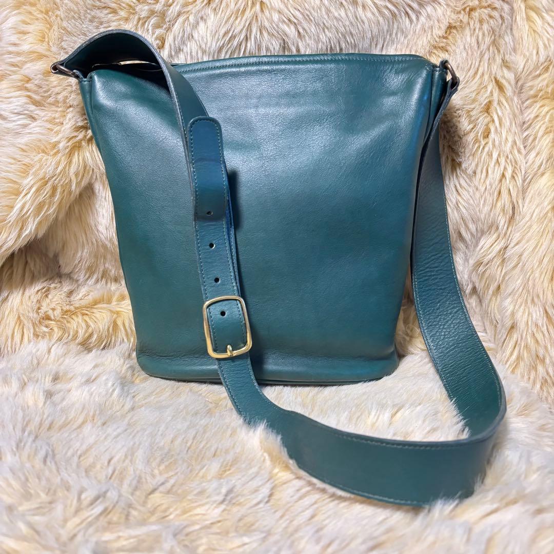 希少OLD COACH　オールドコーチ／USA製緑ショルダーバッグ0620301