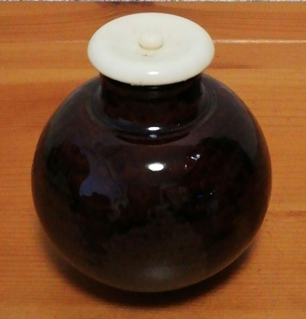 笹田有祥作　木下　丸壺　中興名物　茶入　共箱　仕服付　略歴付　茶道具