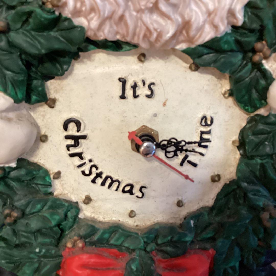 ヴィンテージ　サンタクロース 壁掛け時計 It's Christmas Time