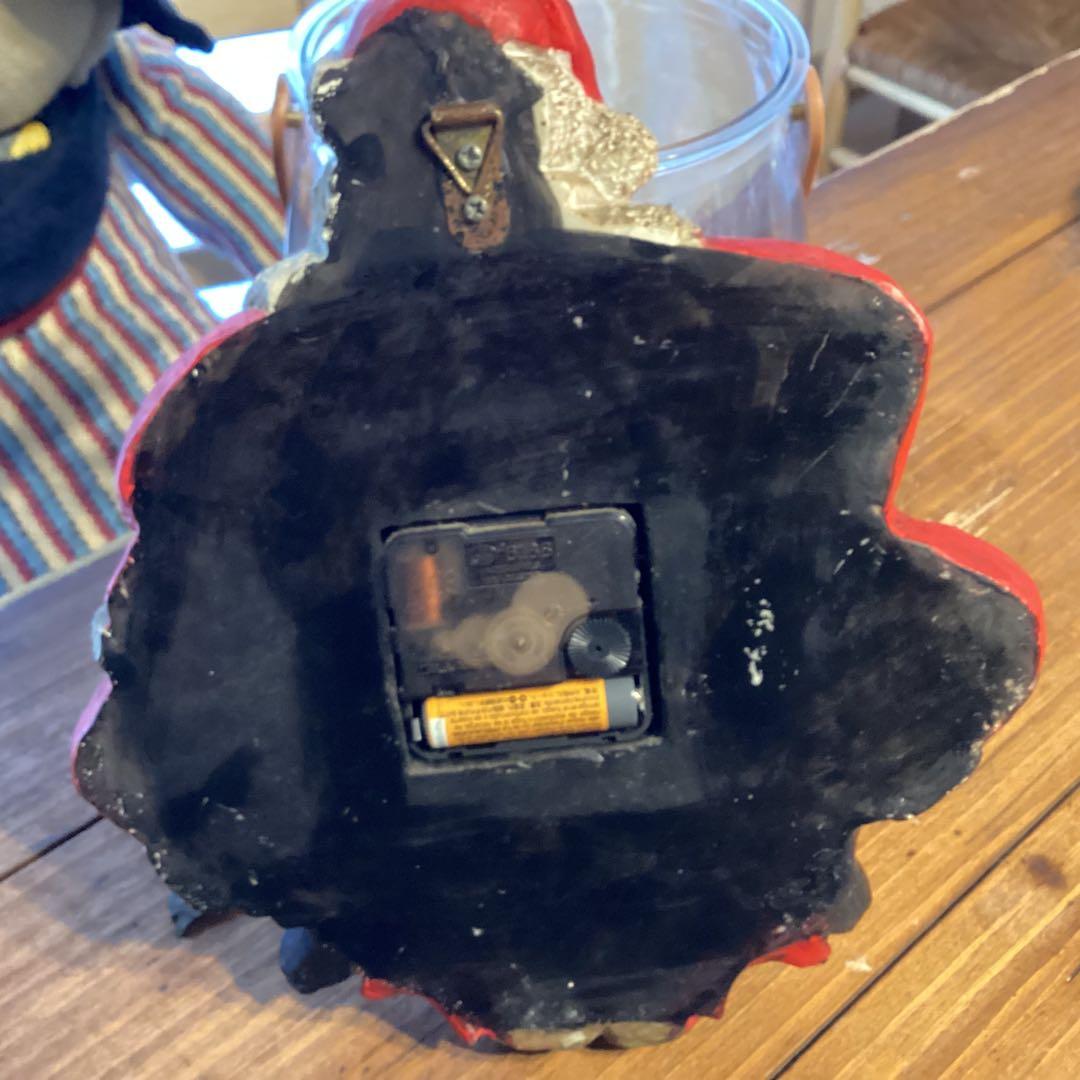ヴィンテージ　サンタクロース 壁掛け時計 It's Christmas Time