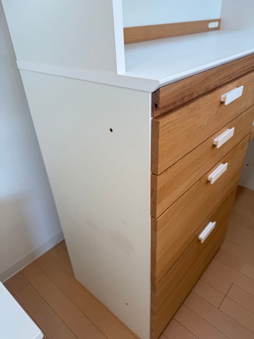 モモナチュラル　食器棚　CUPBOARD 120WH 01+02