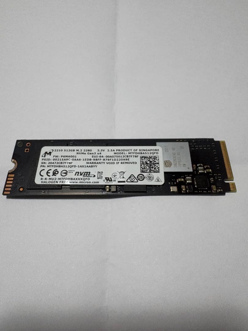 内蔵型SSD M.2 2280 NVMe SSD 512GB GEN3