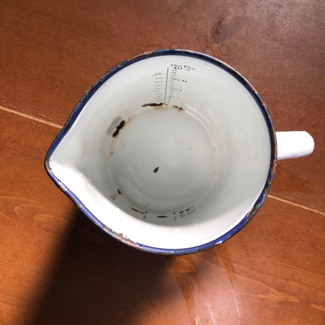 アンティーク　ビーカー　琺瑯