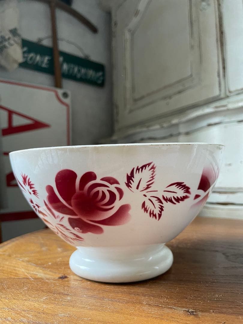 あーちゃんアンティーク　カフェオレボウル　ディゴワン　サルグミンヌ　薔薇