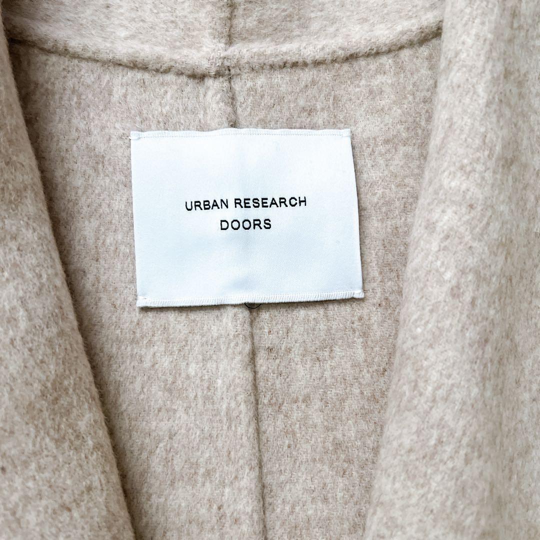 URBAN RESEARCH DOORS　ウールミドルガウンコート　ベージュ