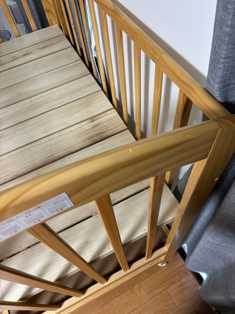 KATOJI ハイポジションベビーベッド 【キャスター付】