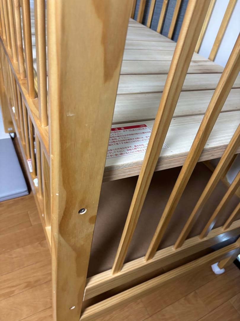 KATOJI ハイポジションベビーベッド 【キャスター付】