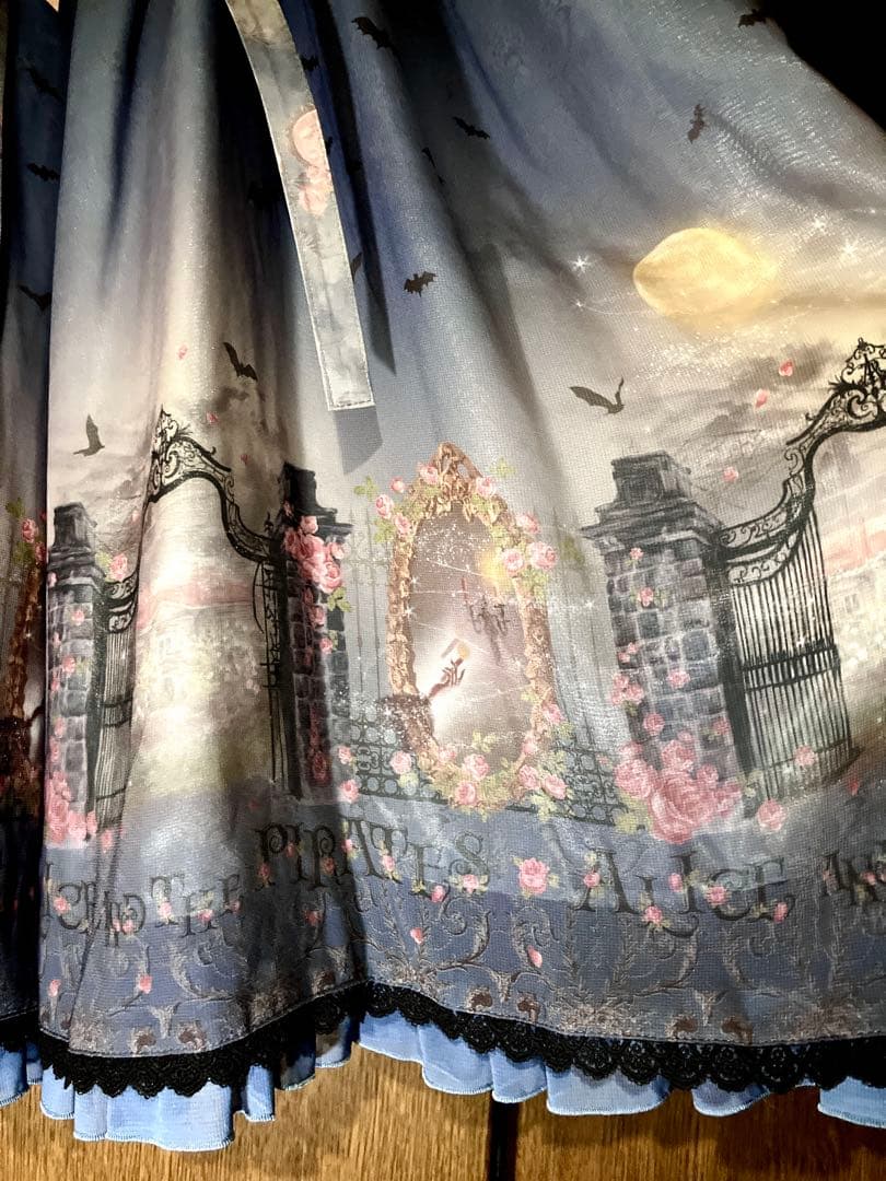 タグ付未使用　Vampire Lament柄 ジャンパースカート Ⅰ 型　ブルー