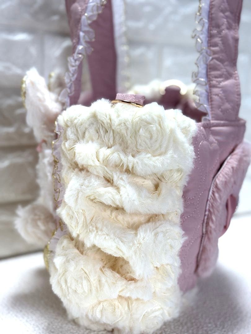 ま*読様 コヤンイサムチョン　ハンドメイド　ファーギャザーバッグ　ピンクうさちゃ