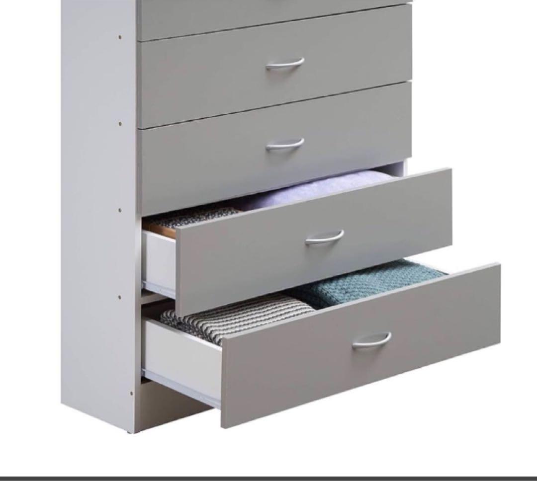 Hodedah チェスト グレー 7段 上段2段鍵付き 【日本正規輸入品】