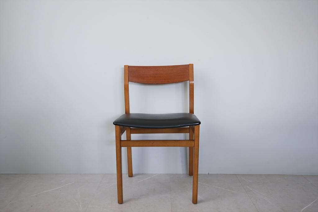 英国ヴィンテージチーク古木ダイニングチェア/椅子イス/モダン(92-259-3)