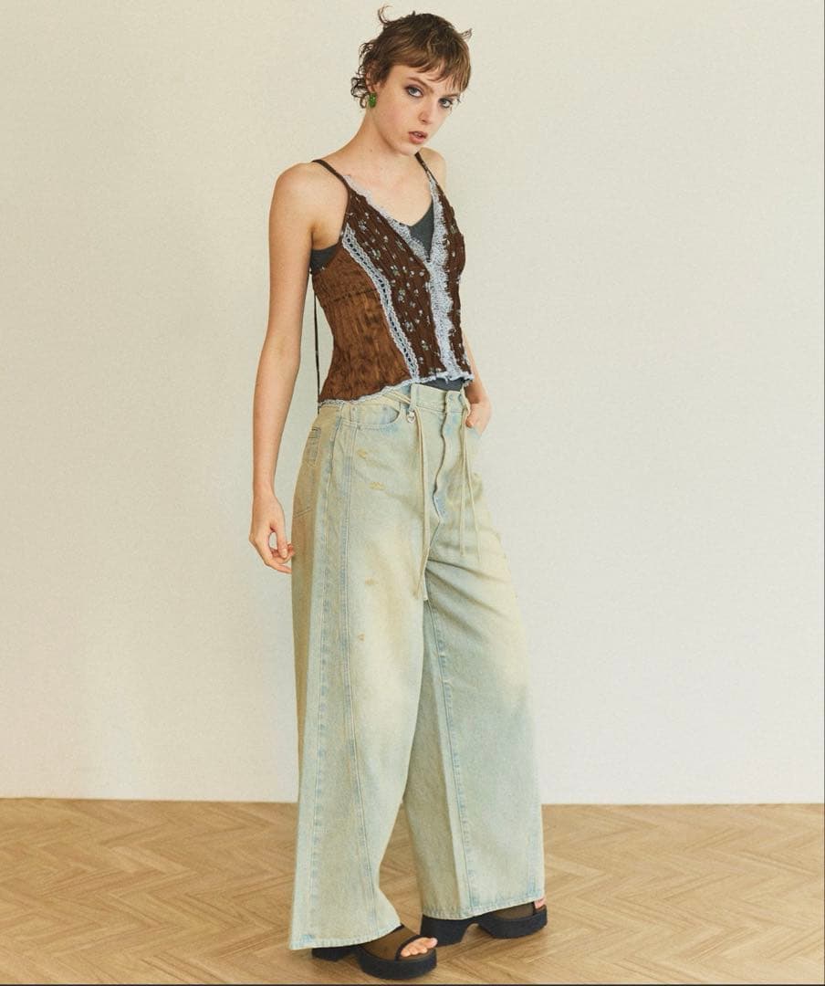 MAISON SPECIAL スモールフラワーワッシャーキャミソール