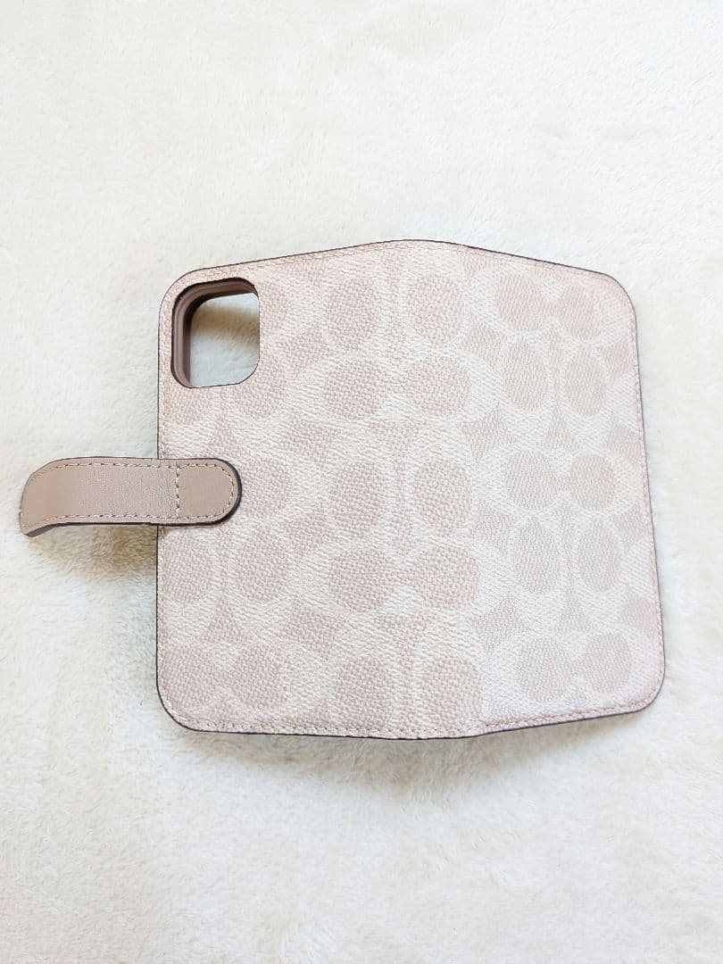 新品　希少色　コーチ　iPhone12mini対応ケース　シグネチャー　即日発送