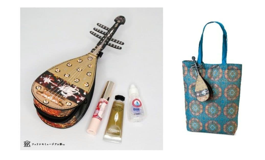 【未使用品 】フェリシモ 螺鈿紫檀五弦 琵琶 エコバッグ＆ポーチ正倉院宝物