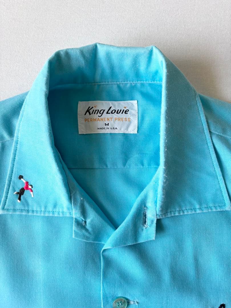 70's USA製 キングルイ King Louie ボーリングシャツ 刺繍