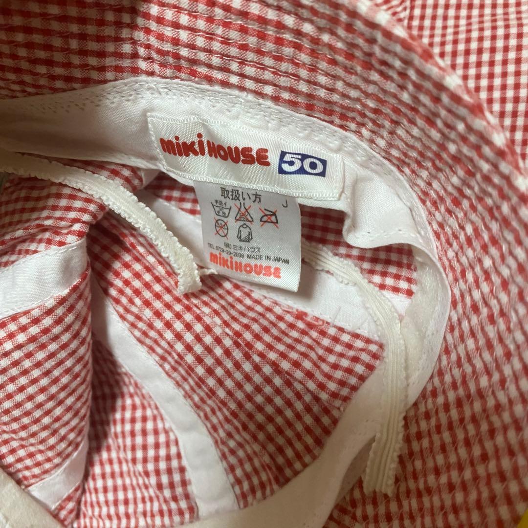 希少　ミキハウス　クマキリンチェック柄オーバーオールカーディガン帽子　まとめ売り