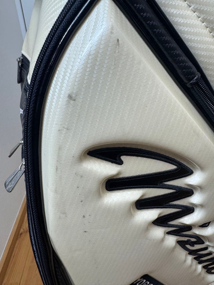 ○ミズノプロ　キャディバッグ　ゴルフバック　白　養老ジャパン