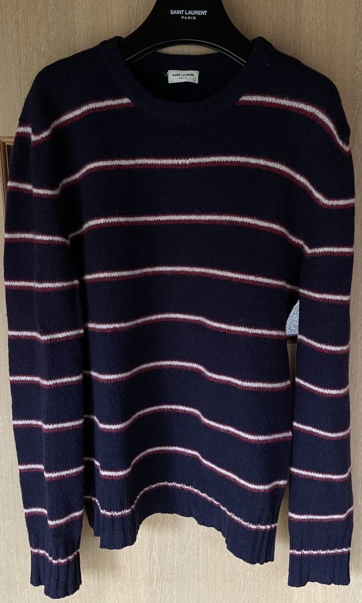 【田中】希少14AWサンローランパリ ボーダーニット S セーター