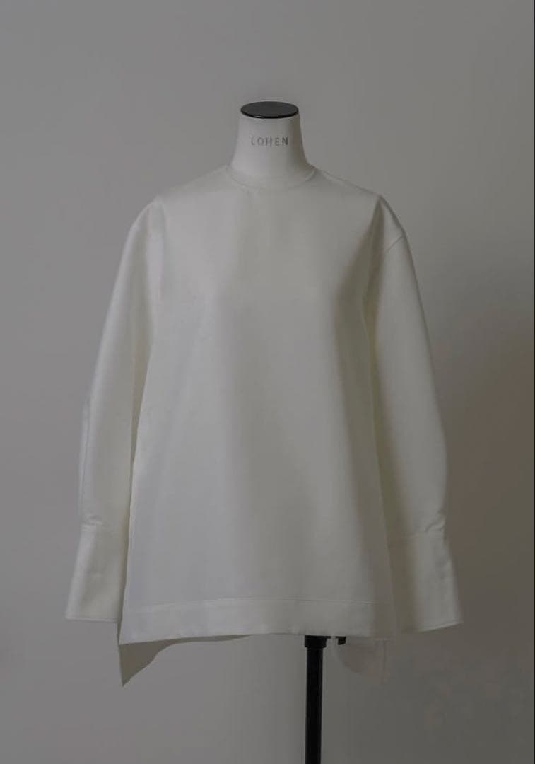 LOHEN ローヘン ハイカウントダブルクロスノーカラーブラウス