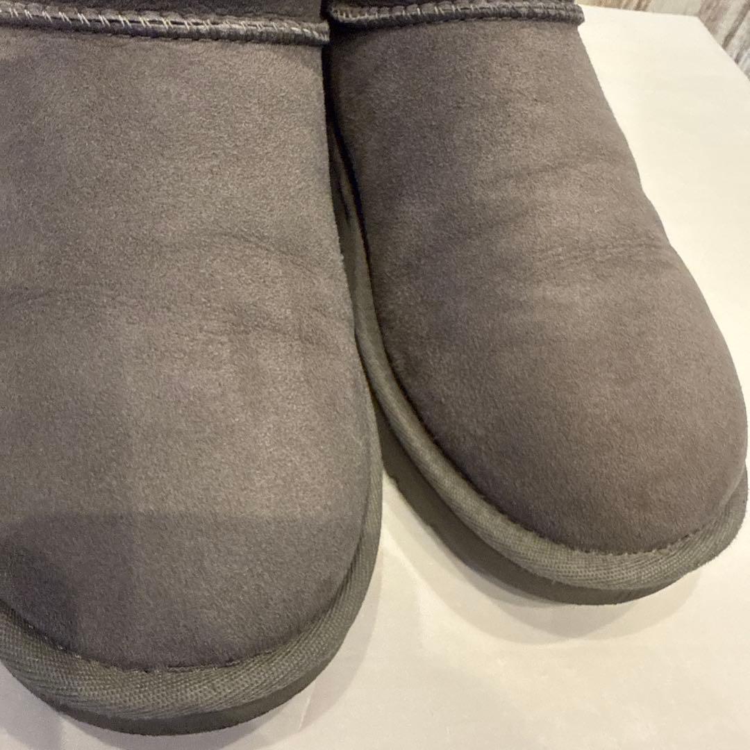 【UGG】 クラシック ウルトラミニ ムートン ブーツ 24cm グレー