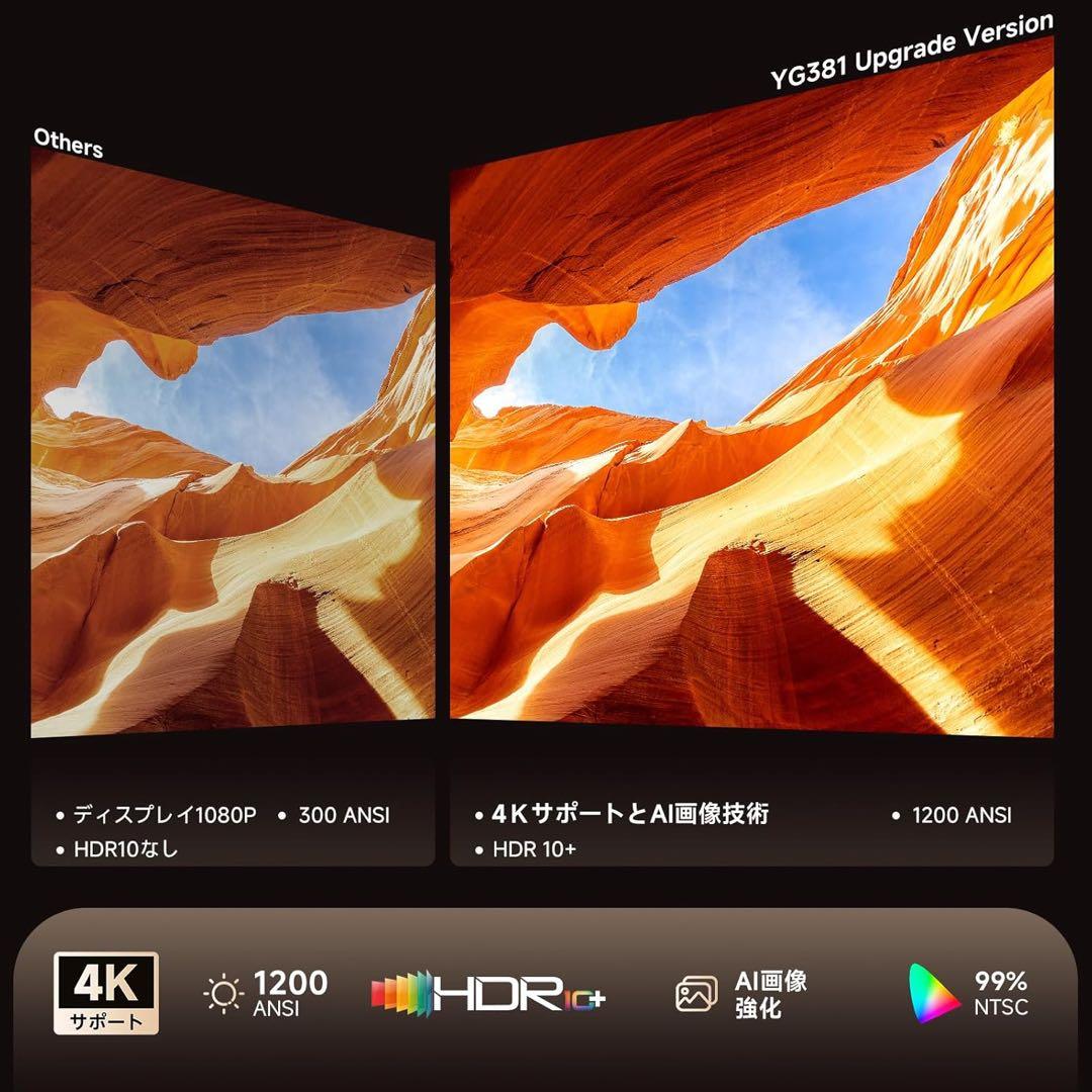 Netflix公式認証✨プロジェクター 家庭用 1200ASNI 高輝度 4k